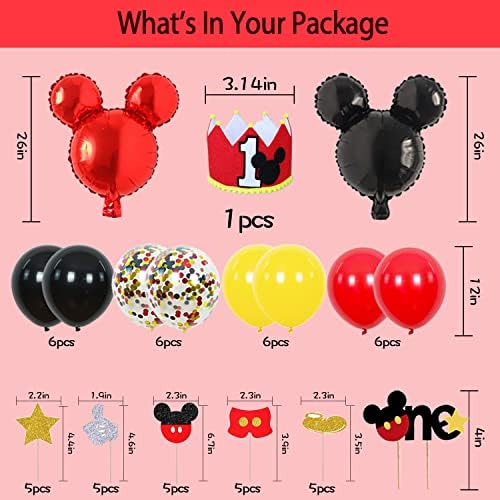 Family Pro 1st Birthday Party Supplies Decorations 58Pcs