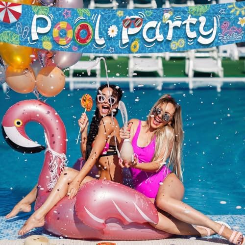 Partico Pool Party Banner for Summer Decorations