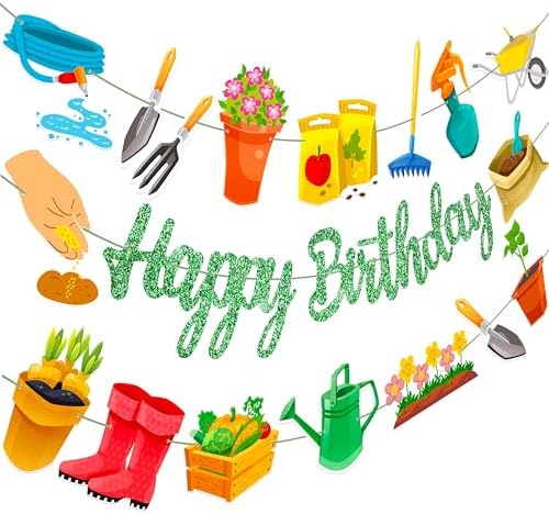 3Pcs Garden Birthday Party Banner Decorations