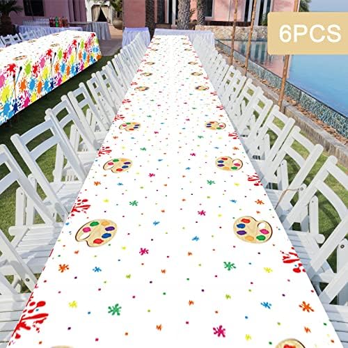 Gisgfim 3 Pcs Art Paint Tablecloth Supplies for Birthday Parties