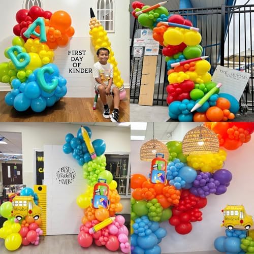 Back to School Balloon Arch Kit with 164PCS Rainbow Balloons
