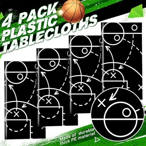 4 Pcs Basketball Theme Tablecloths for Parties