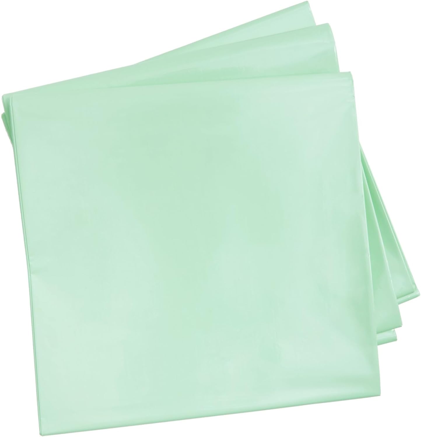 3 Pack Mint Green Plastic Rectangle Tablecloth - 54x108 for 8-Foot Tables