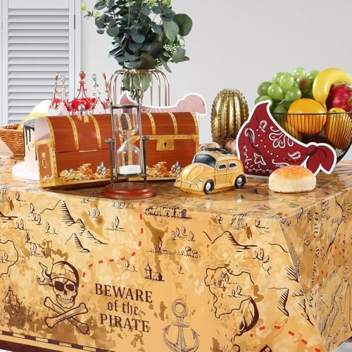Irenare Pirate Party Tablecloth Set 54 x 108 Inches 12 Pieces