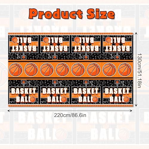 2 Pack Basketball Themed Tablecloths for Parties