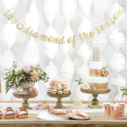 Diamond of the Season Gold Glitter Banner for Bridal Shower