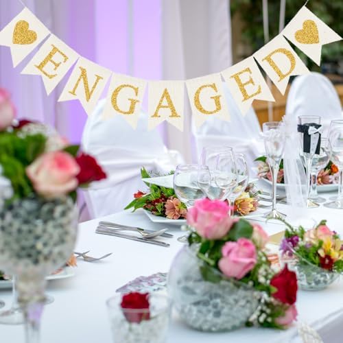 Burlap Engagement Decorations Prestrung Banner