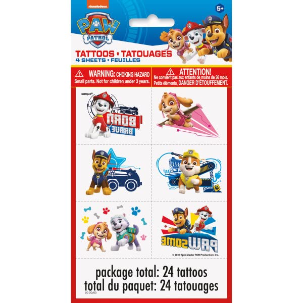Paw Patrol Party Favor Bundle with 8 Bags and 24 Tattoos
