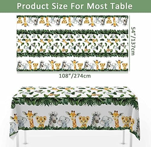 Yuzioey 3 Pack Safari Tablecloths Wild Animals Party Decor