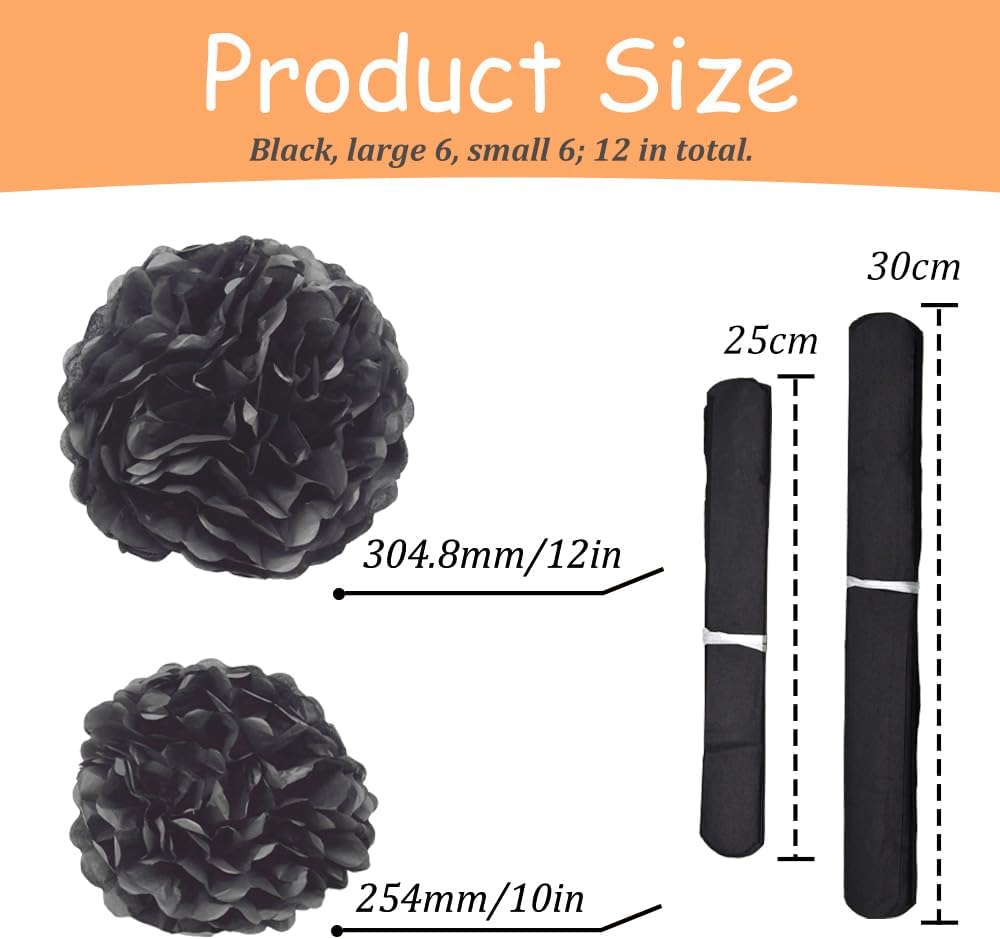 Yosawa 12 Pcs Tissue Paper Pom Pom Flowers Decorations