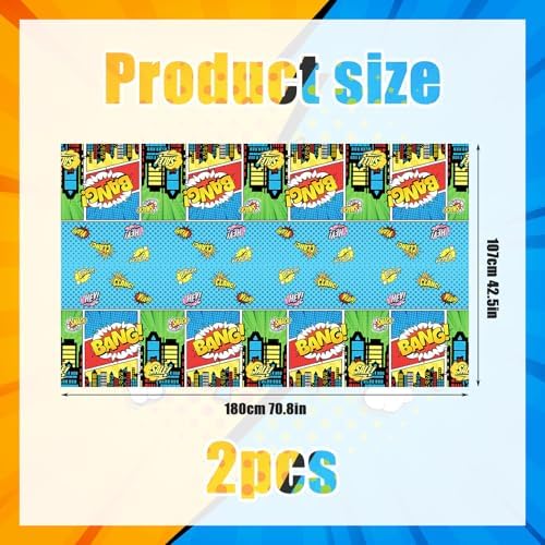 2pcs Hero Themed Birthday Tablecloth for Party Decorations