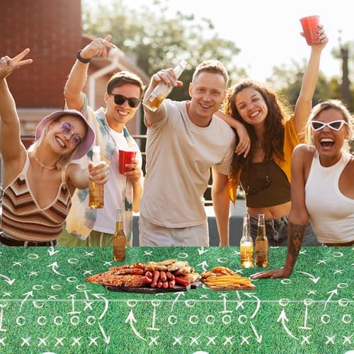 PHOGARY 3 Pack Green Football Tablecloths 54x108in