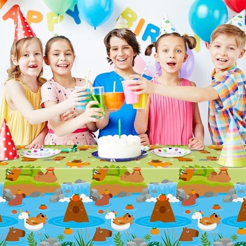 Capybara Party Tablecloths 3Pcs Birthday Decorations