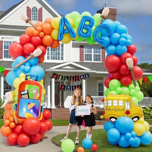 Back to School Balloon Arch Kit with 164PCS Rainbow Balloons