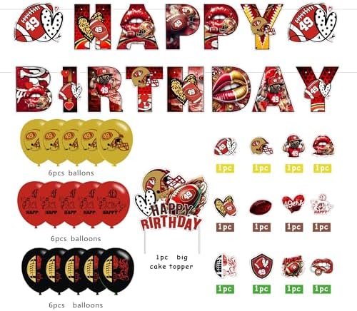 49 Piece Football Party Decor Set for Boys Girls