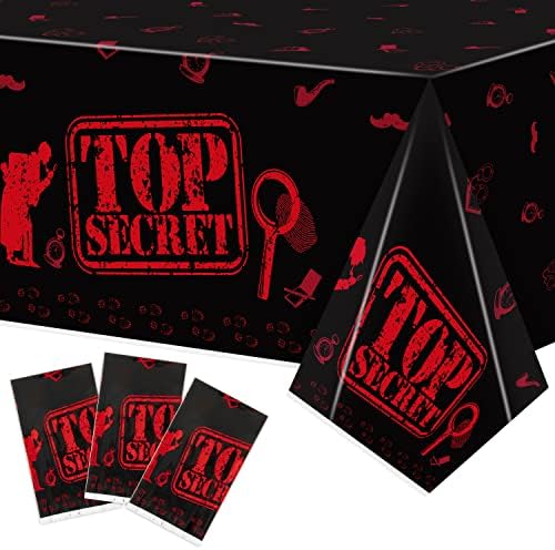 3PCS Spy Party Tablecloths for Kids Birthday Decor