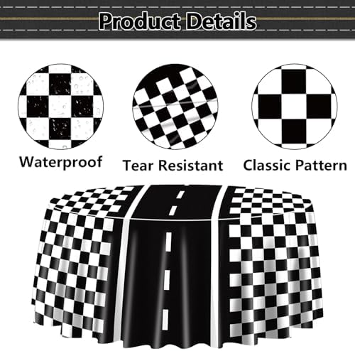 9 Pcs Racing Car Tablecloths for Round Table Party