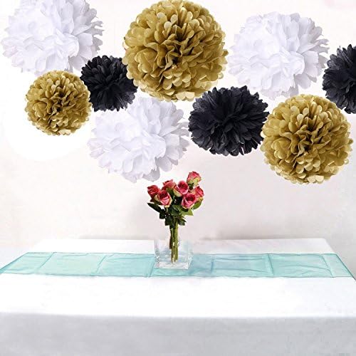 Zorpia New Years Decor Kit Gold Black White Party