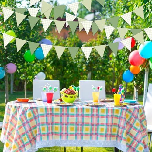 37 Ft Green Triangle Bunting Garland for Birthday Wedding Baby Shower
