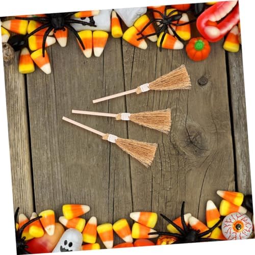 GLEAVI 12Pcs Miniature Witch Brooms Halloween Decor