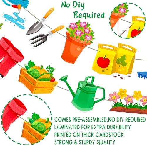 3Pcs Garden Birthday Party Banner Decorations