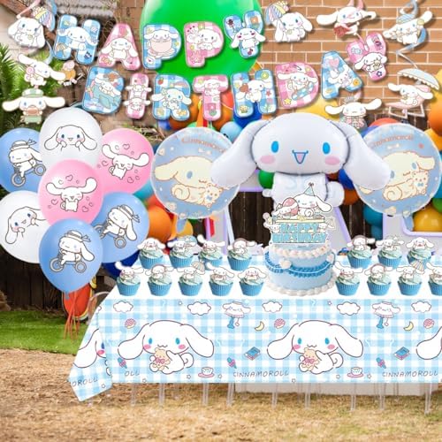 AVONO Cinnamoroll Birthday Decorations 101 Pieces Set