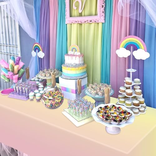 Pastel Rainbow Tablecloths 4 Pcs for Parties
