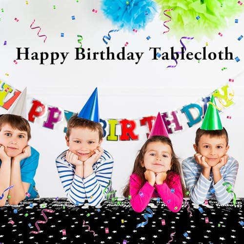 Happy Birthday Tablecloths 108x54 Inches Plastic Disposable