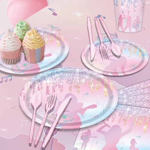 142Pcs Birthday Girl Music Singer Party Supplies Set