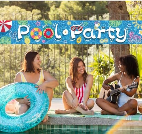 Partico Pool Party Banner for Summer Decorations