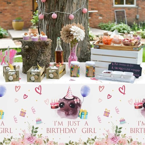 Hamster Party Tablecloths - 3Pcs Cute Birthday Decorations for Kids