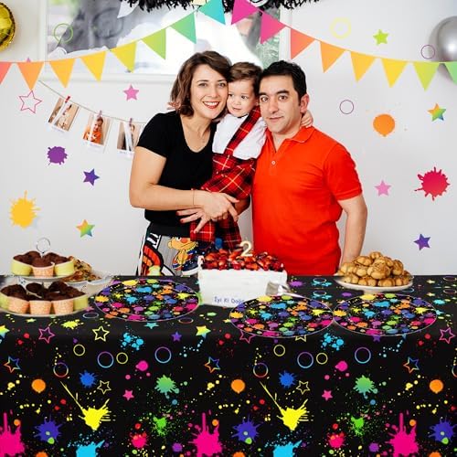 Lide Road Glow in The Dark Tablecloth for Neon Birthday Party