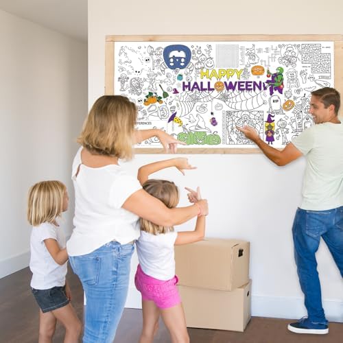 Raissily Halloween Giant Coloring Poster Tablecloth