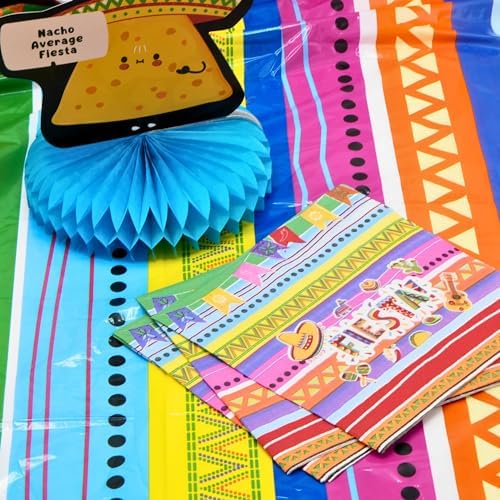 Fiesta Plastic Tablecloth 4 Pack 54x108 for Cinco De Mayo Parties