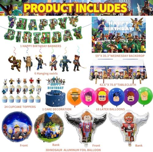 Birthday Party Decor Set with Balloons and Banner