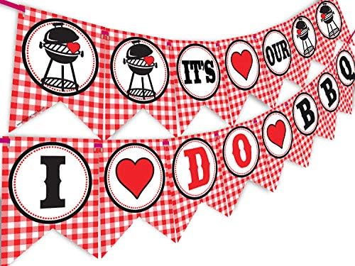 I Do BBQ Banner with Heart and BBQ Decor