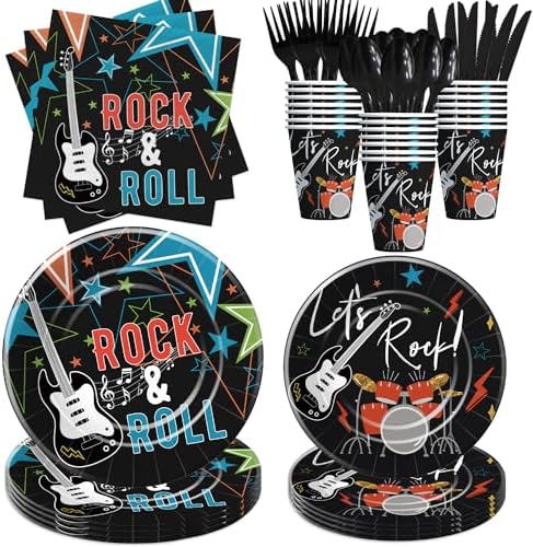 Rock And Roll Party Tableware Set for 24 Guests
