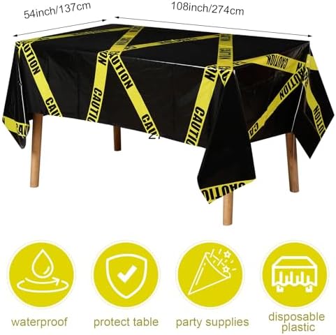 Irenare Halloween Construction Tablecloth Set of 3