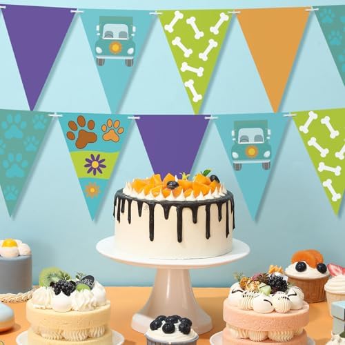 5 Pcs Cartoon Dog Triangle Pennant Banner Set