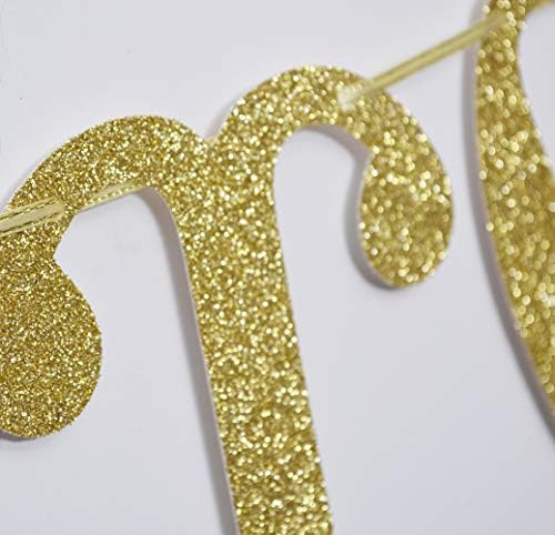 Gettin Hitched Gold Glitter Banner for Engagement Parties