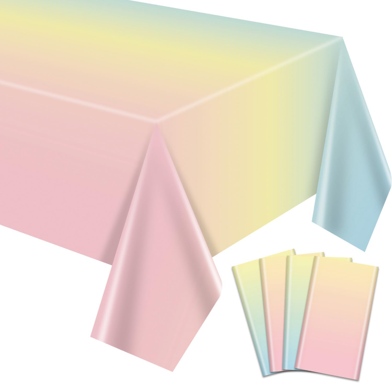 Pastel Rainbow Tablecloths 4 Pcs for Parties