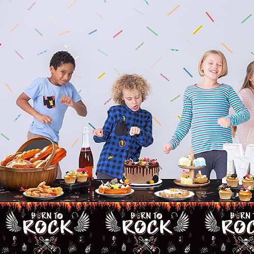 Tiamon 3 Pcs Rock Roll Party Tablecloths