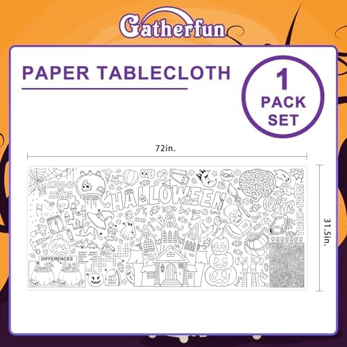 Halloween Coloring Tablecloth - 315 x 72 Inches