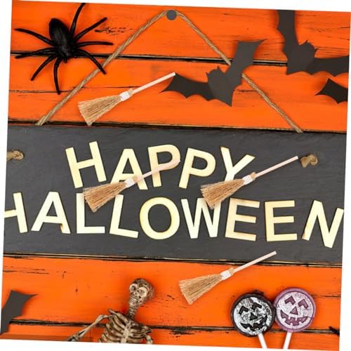 GLEAVI 12Pcs Miniature Witch Brooms Halloween Decor