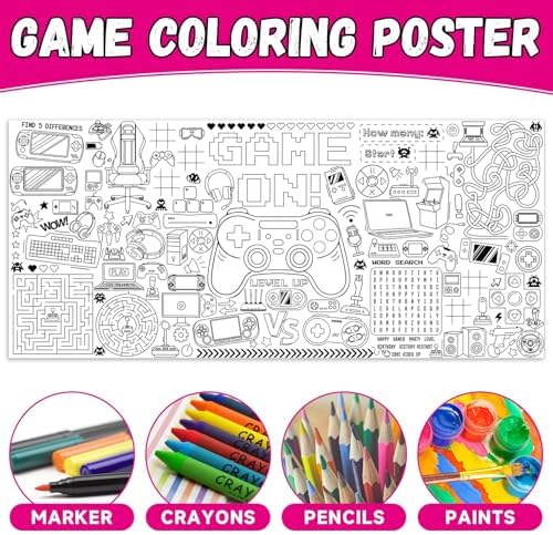 Giant Video Game Coloring Poster for Kids
