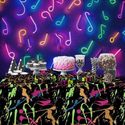 Neon Glow Tablecloth - 4 Pack for Birthday Party Decorations