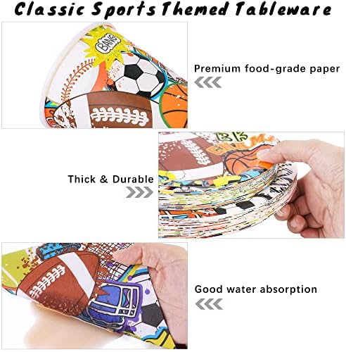 Durony 144 Piece Sports Themed Dinnerware Set