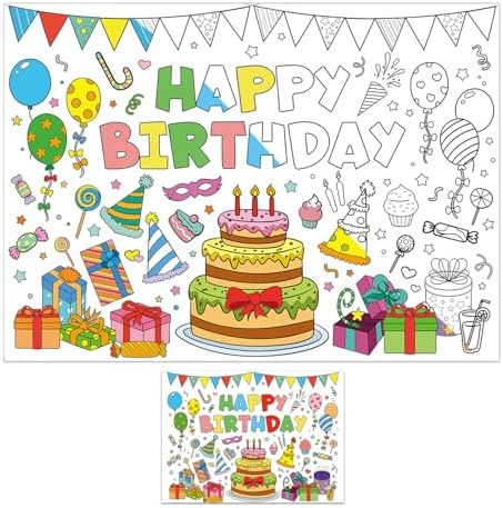 Giant Birthday Coloring Poster for Kids