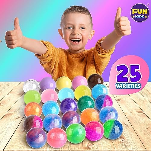 FunKidz 25 Variety Slime Balls for Kids Party Favors