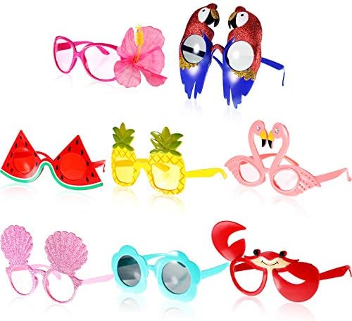 8 Pairs Luau Party Sunglasses for Beach Theme Events